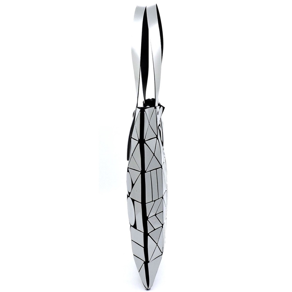 Geometric Checker Cut Out Gun Metal Silver Tote - Picture 8 of 9